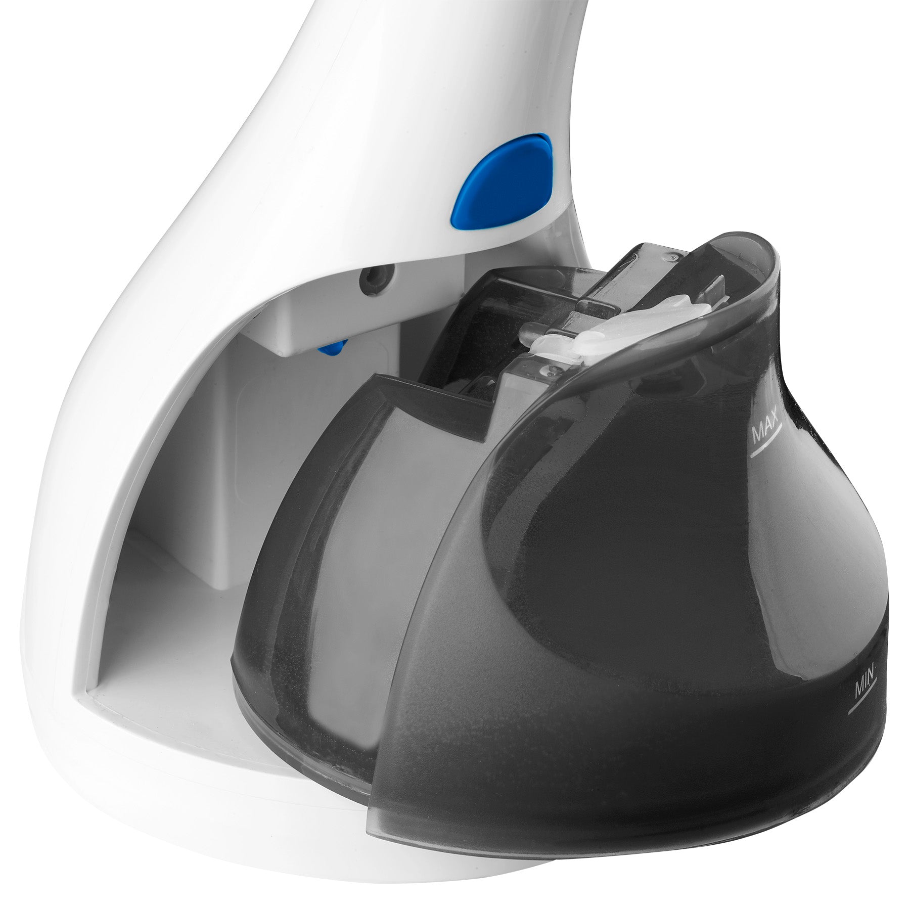Compact hand held garment steamer