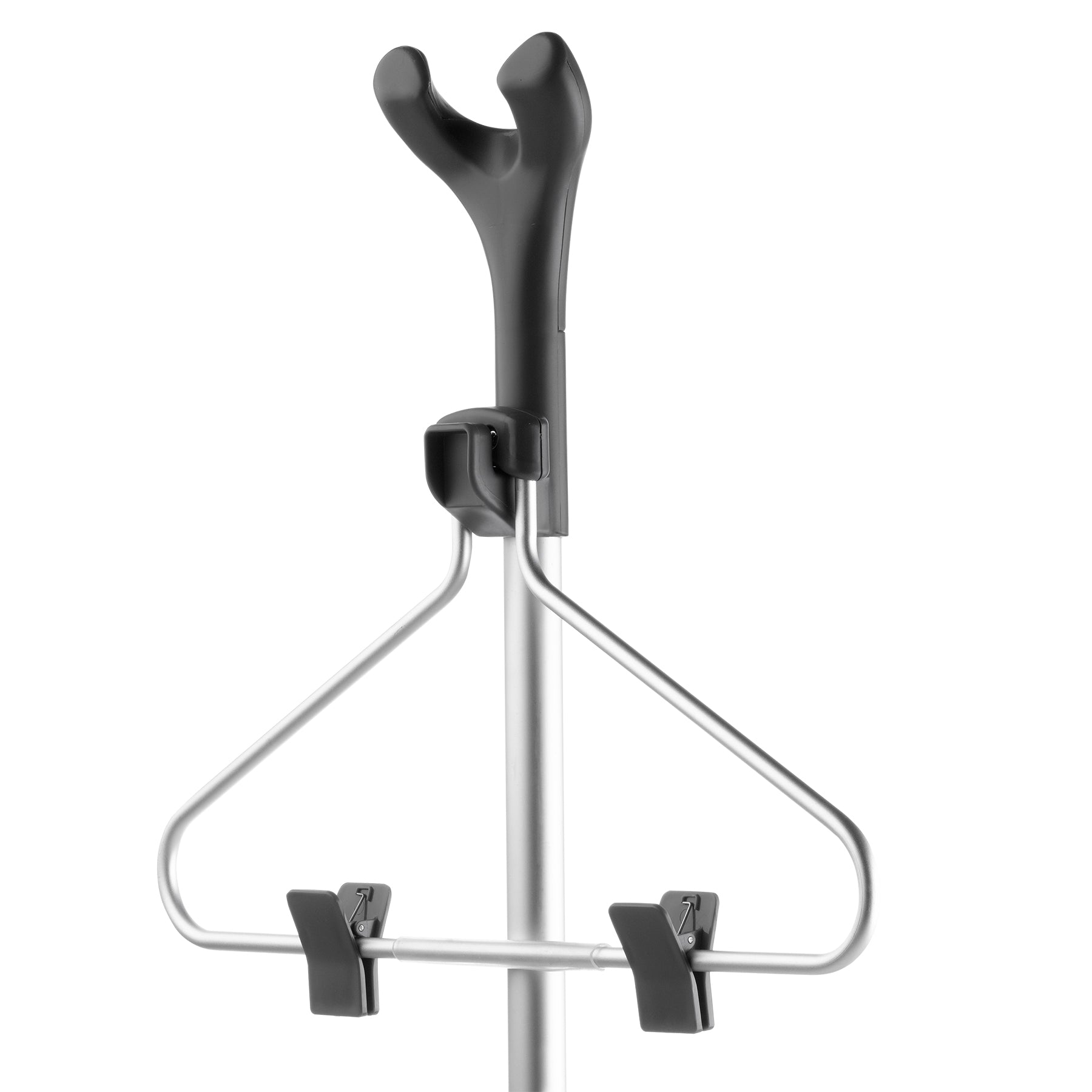 Premium garment steamer with metal head, wood handle