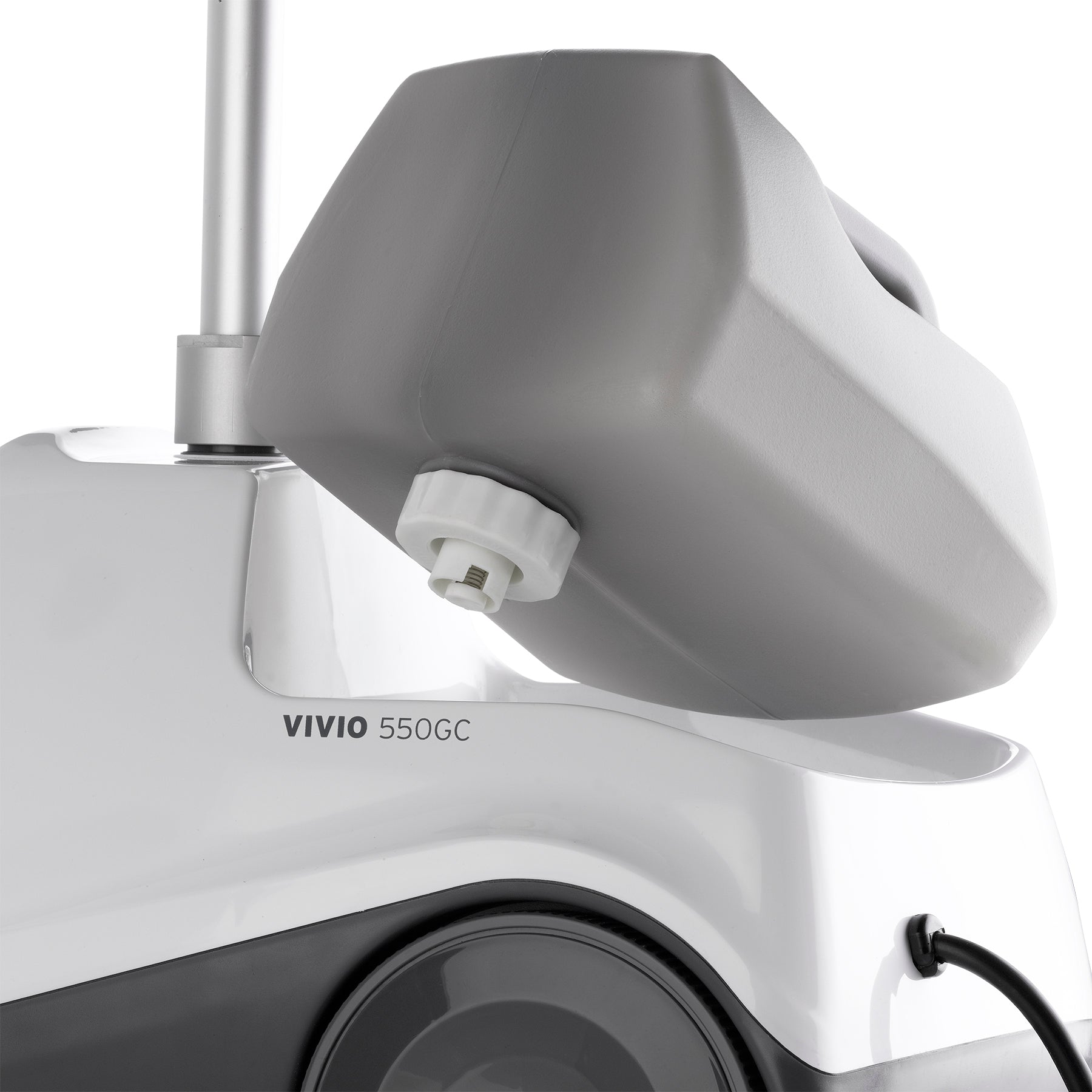 Premium garment steamer with metal head, wood handle