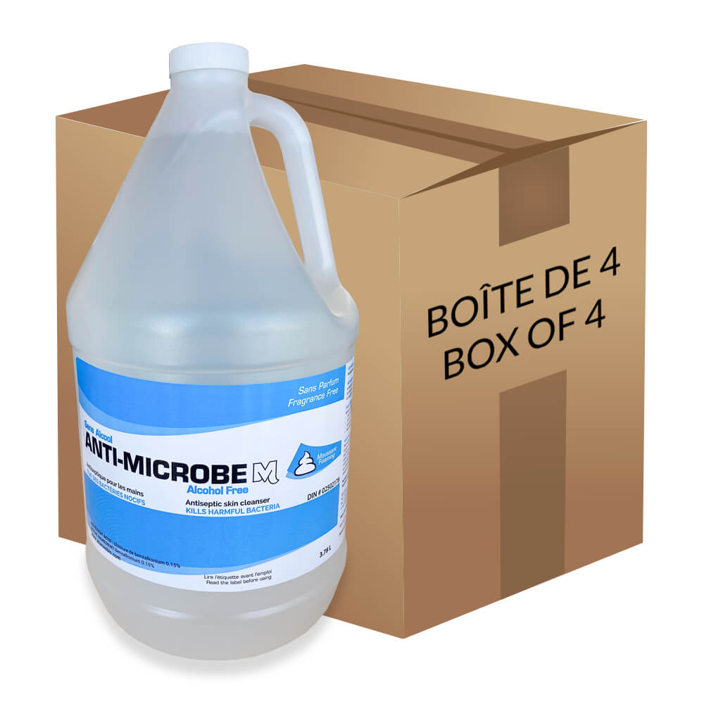 Nettoyant à mains sans alcool moussant (Boîte de 4)