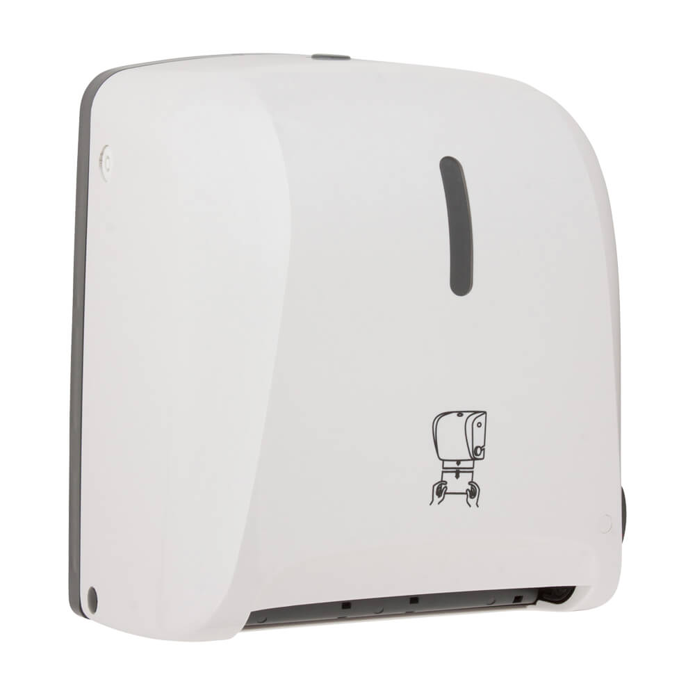 Distributrice automatique de papier à mains sans contact blanc