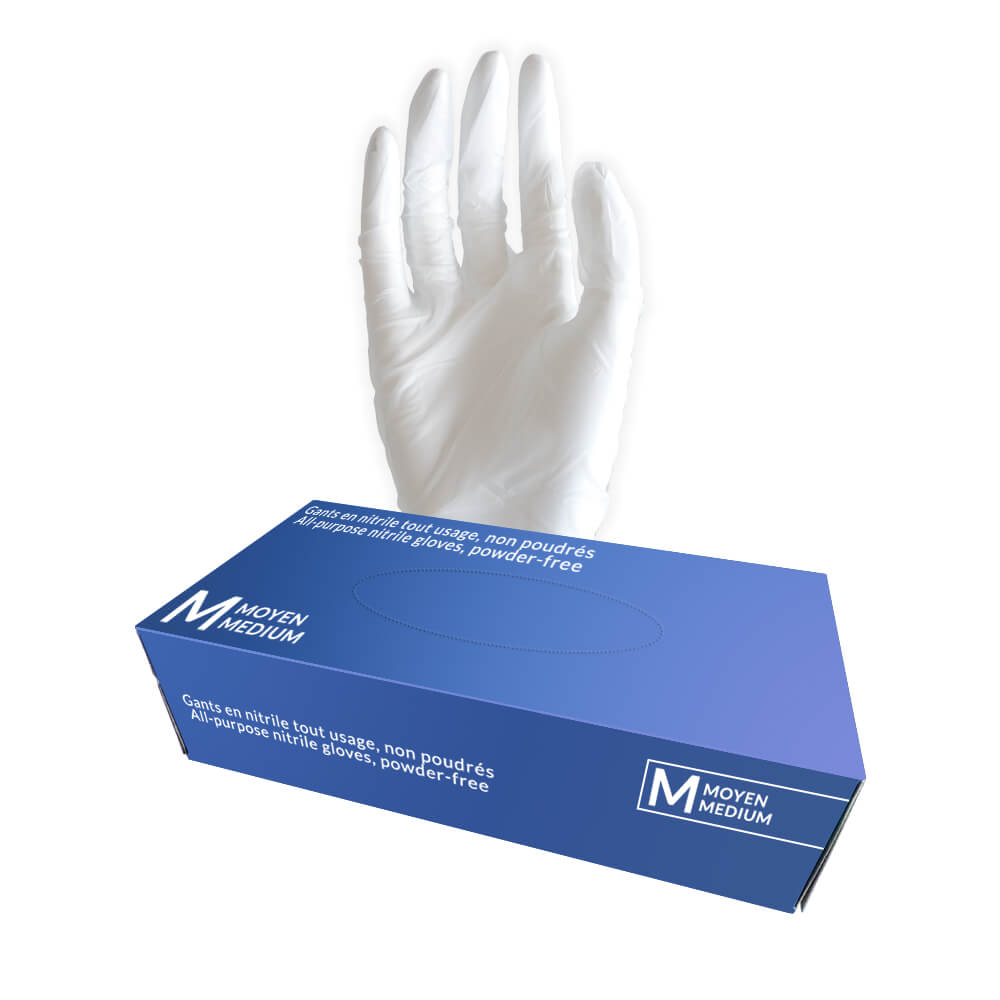 Gants de nitrile tout usage (boîte de 100)