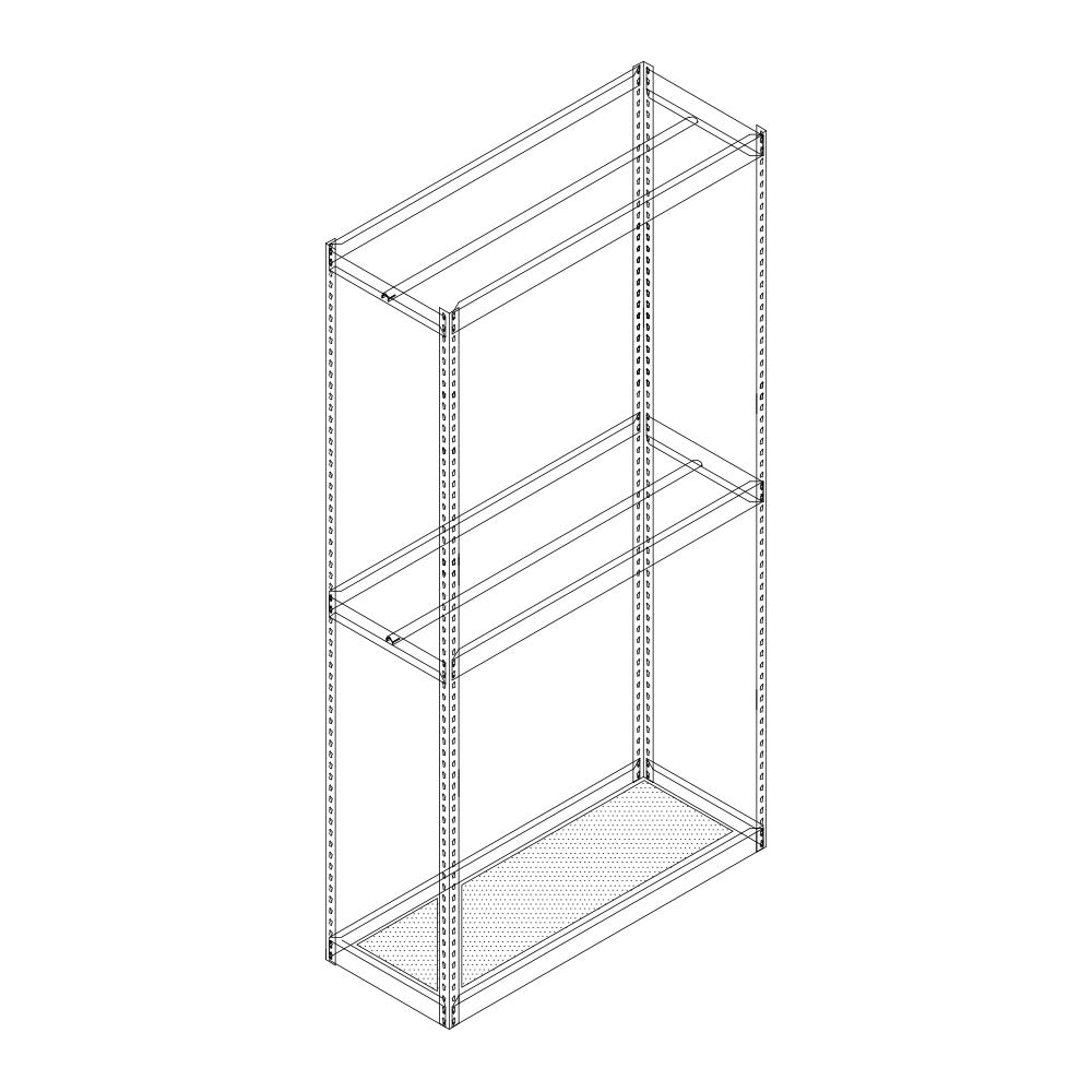 Présentoir à rivet 96'' pour tablette et barre d'accrochage 36'' - 18'', 24''