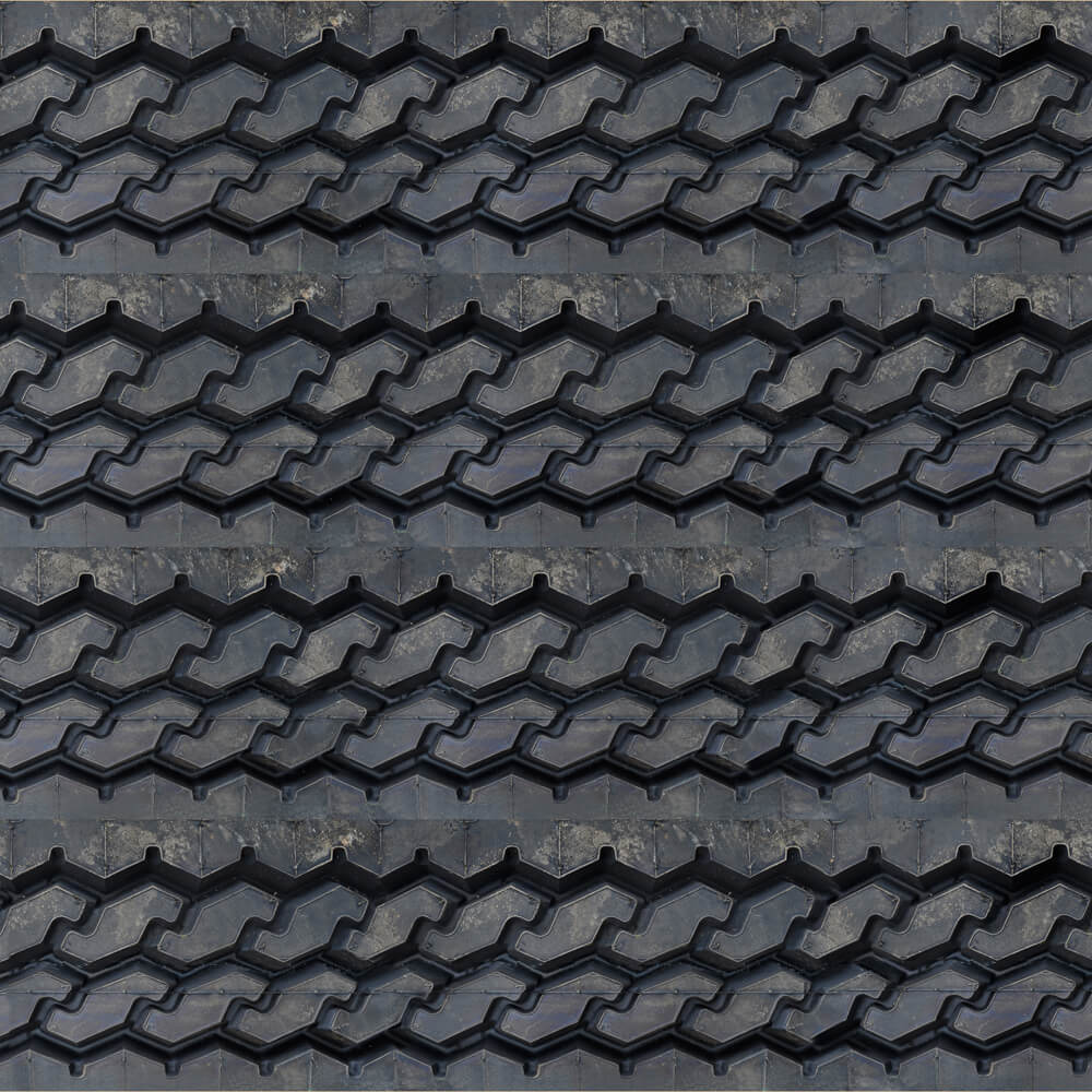 Slatwall decorative textured panels, Tire Tread