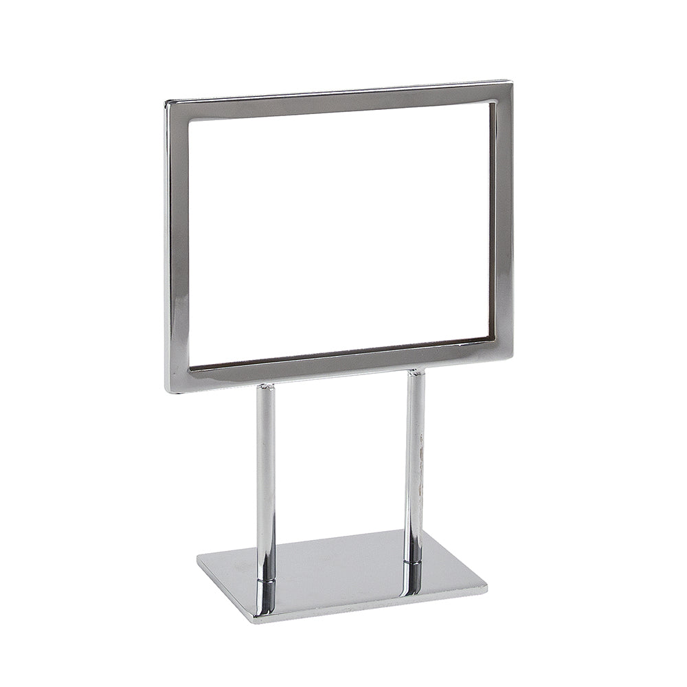 Sign holder with (2) 4'' stems and a 3 1/2'' x 5'' flat base