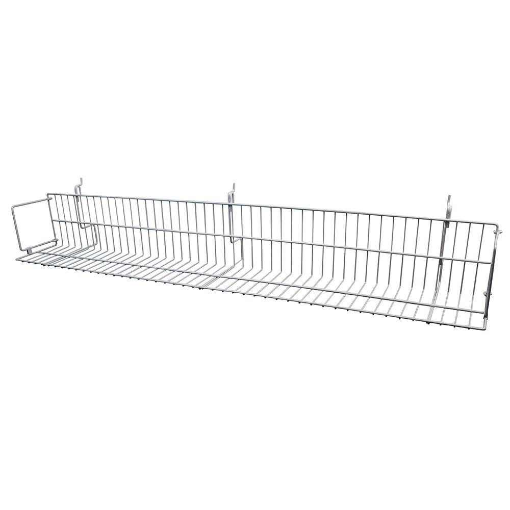 All purpose video shelf fits slatwall, gridwall and pegboard 6 1/2''W x 6 1/2''H, 24'', 48''