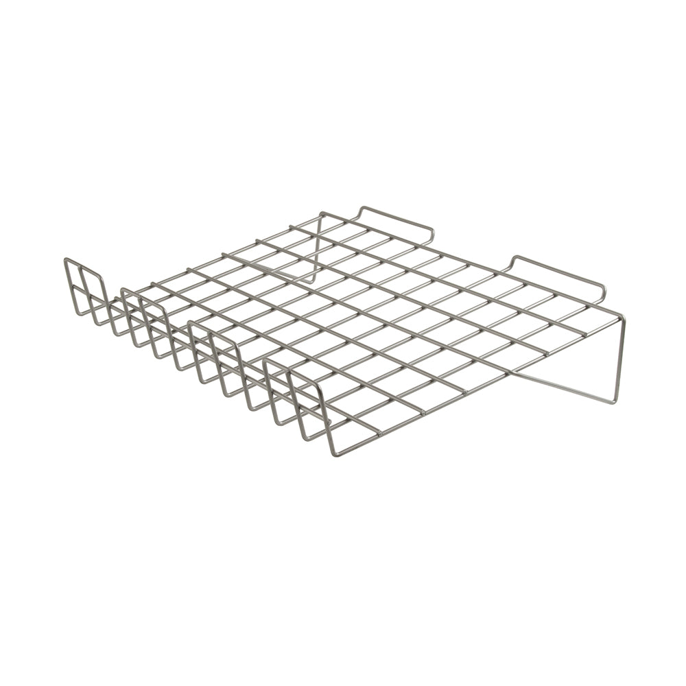 Wire sloping shelf 22 1/2''L x 14''W with 3'' lip