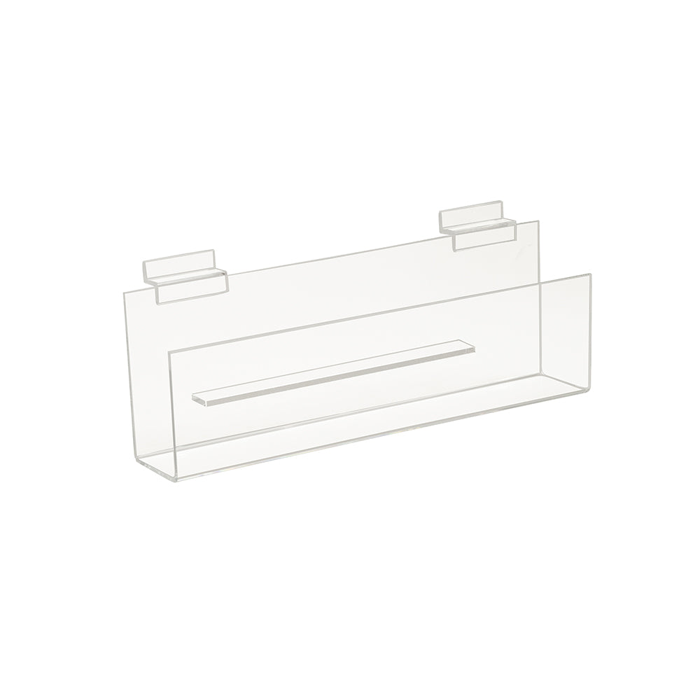 Slatwall greeting card shelf 2'' wide with 3'' lip, 12'', 16''