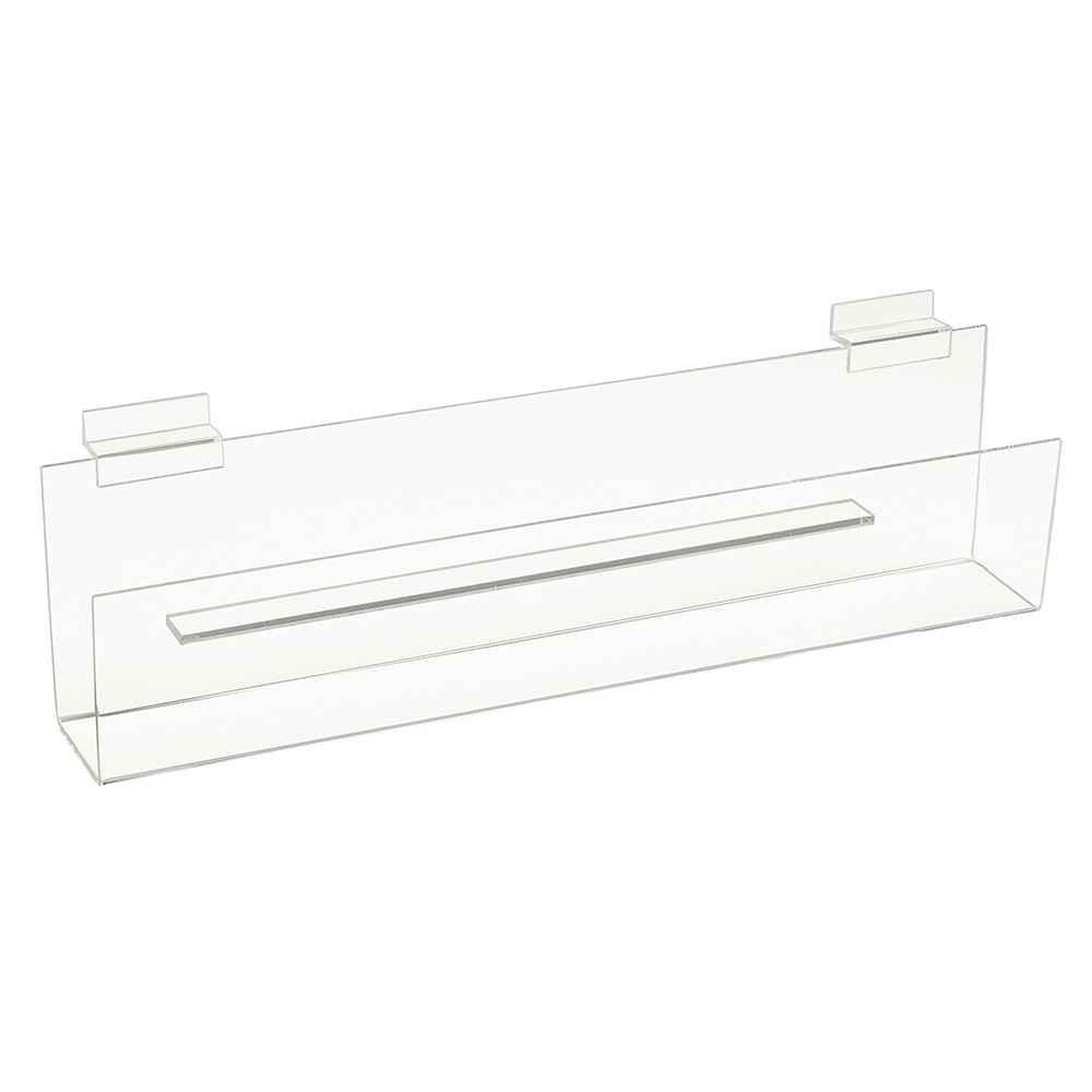 Slatwall greeting card shelf 2'' wide with 3'' lip, 12'', 16''