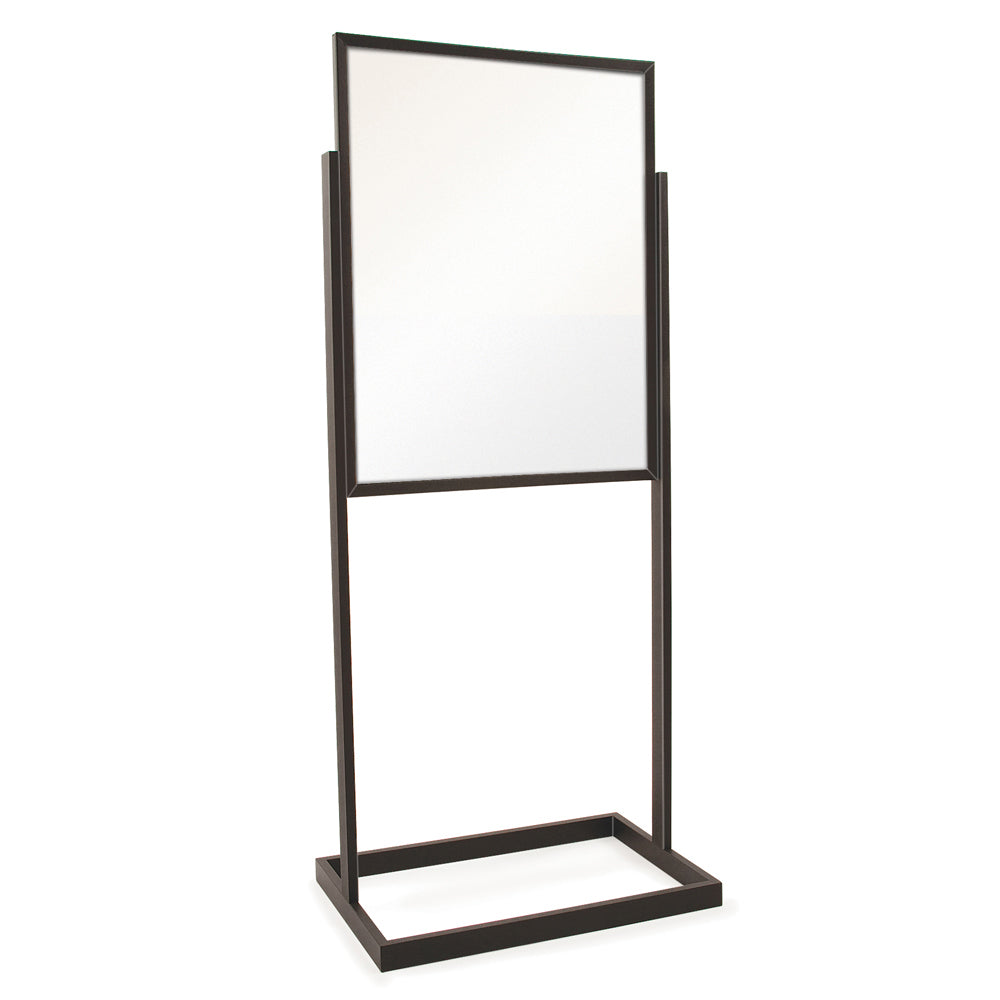 Single bulletin sign holder 56''H for signs 22''W x 28''H, rectangular tubing base 15'' x 24''
