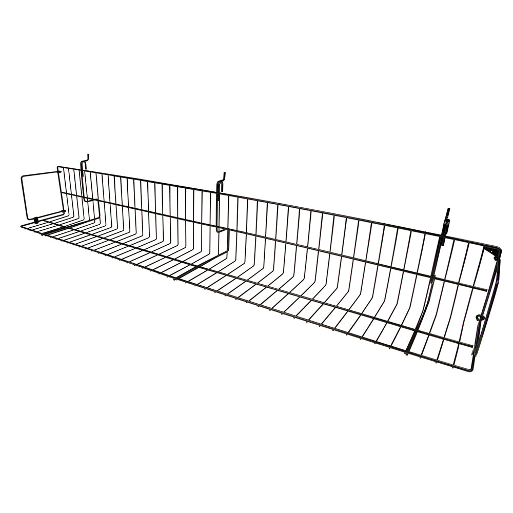 All purpose video shelf fits slatwall, gridwall and pegboard 6 1/2''W x 6 1/2''H, 24'', 48''