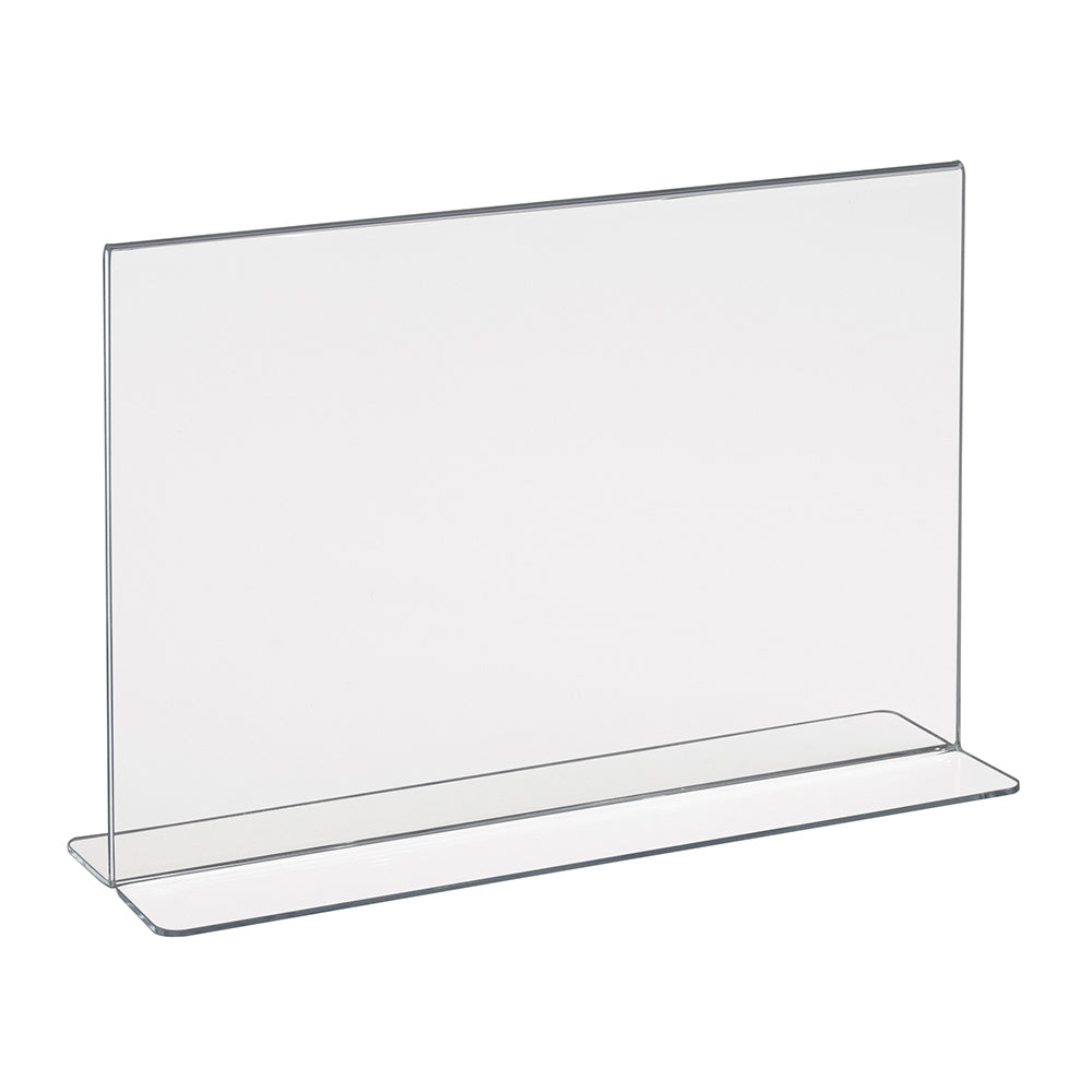 Counter top acrylic bottom load sign holder, 5 1/2'', 7'', 8 1/2'', 11'', 14''