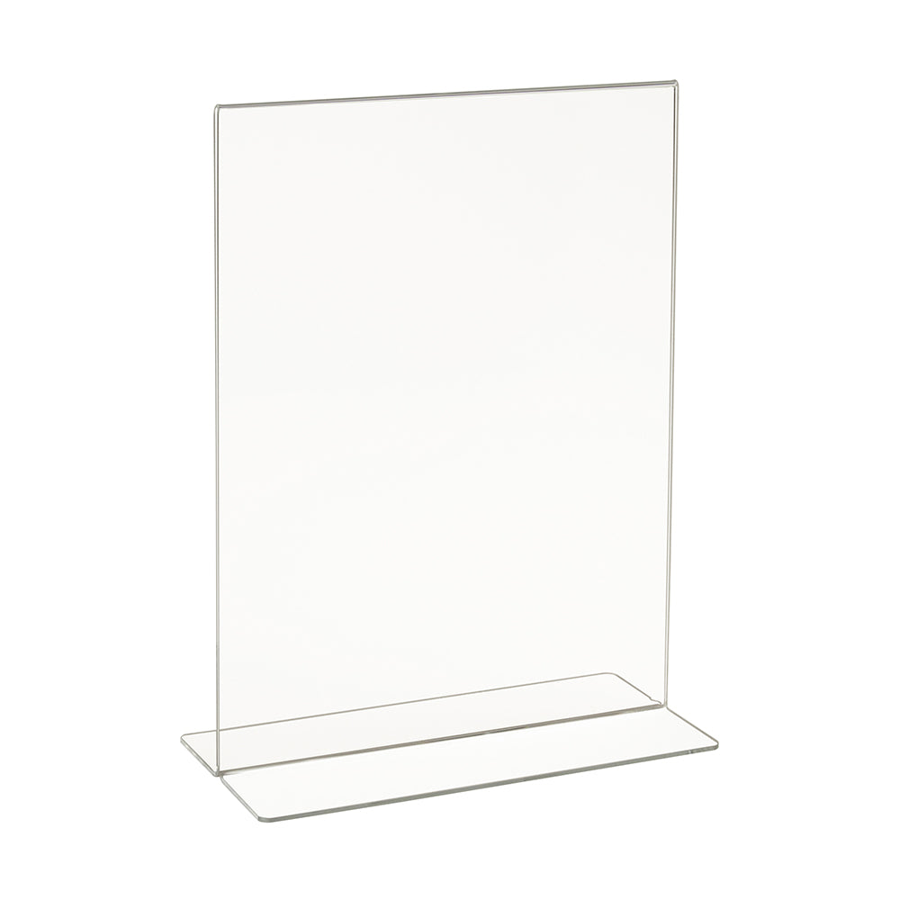 Counter top acrylic bottom load sign holder, 5 1/2'', 7'', 8 1/2'', 11'', 14''