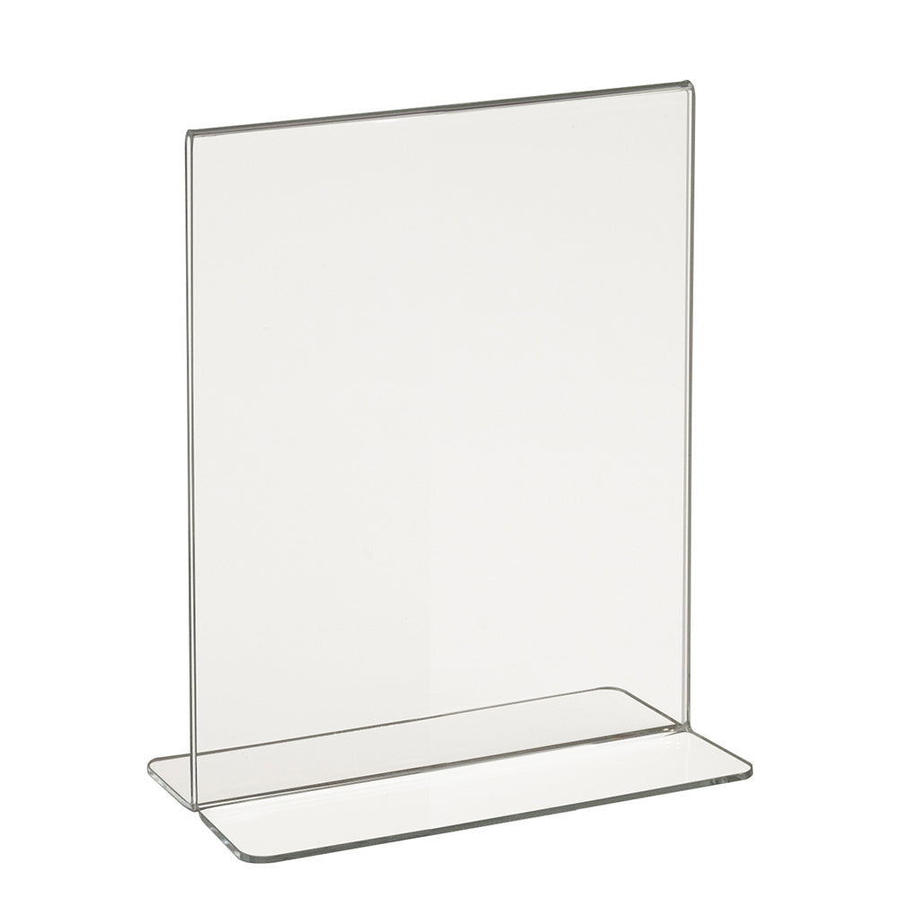 Counter top acrylic bottom load sign holder, 5 1/2'', 7'', 8 1/2'', 11'', 14''