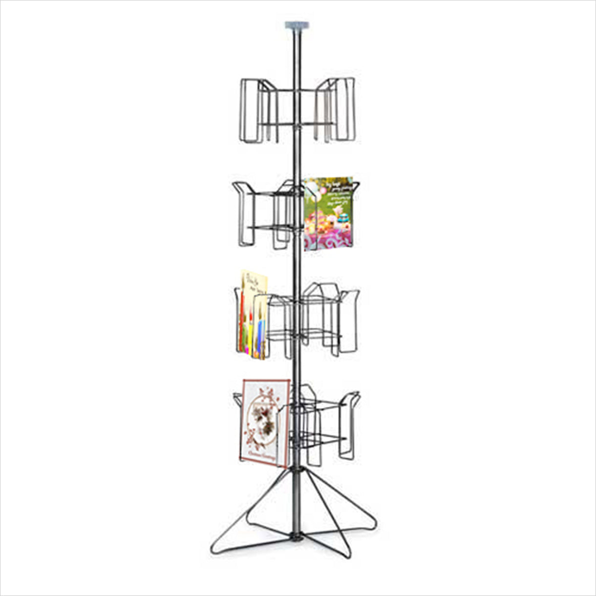 Présentoir à Brochures En L Avec 4 Poches Filet - 141 Cm, Métal Acier, Pour Réception Et Expositions