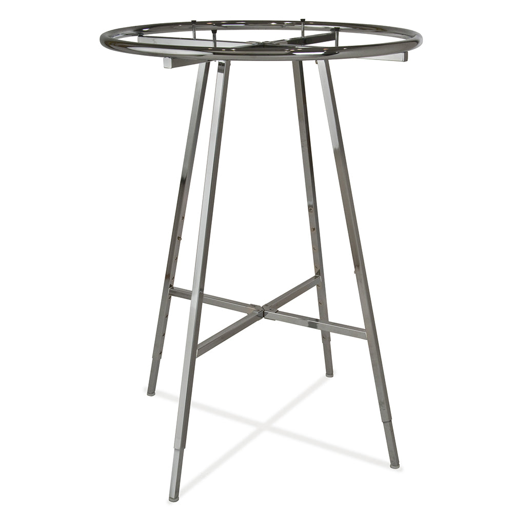 Round folding rack with 1 1/4'' round tubing hangrail, 30'', 36'', 42''