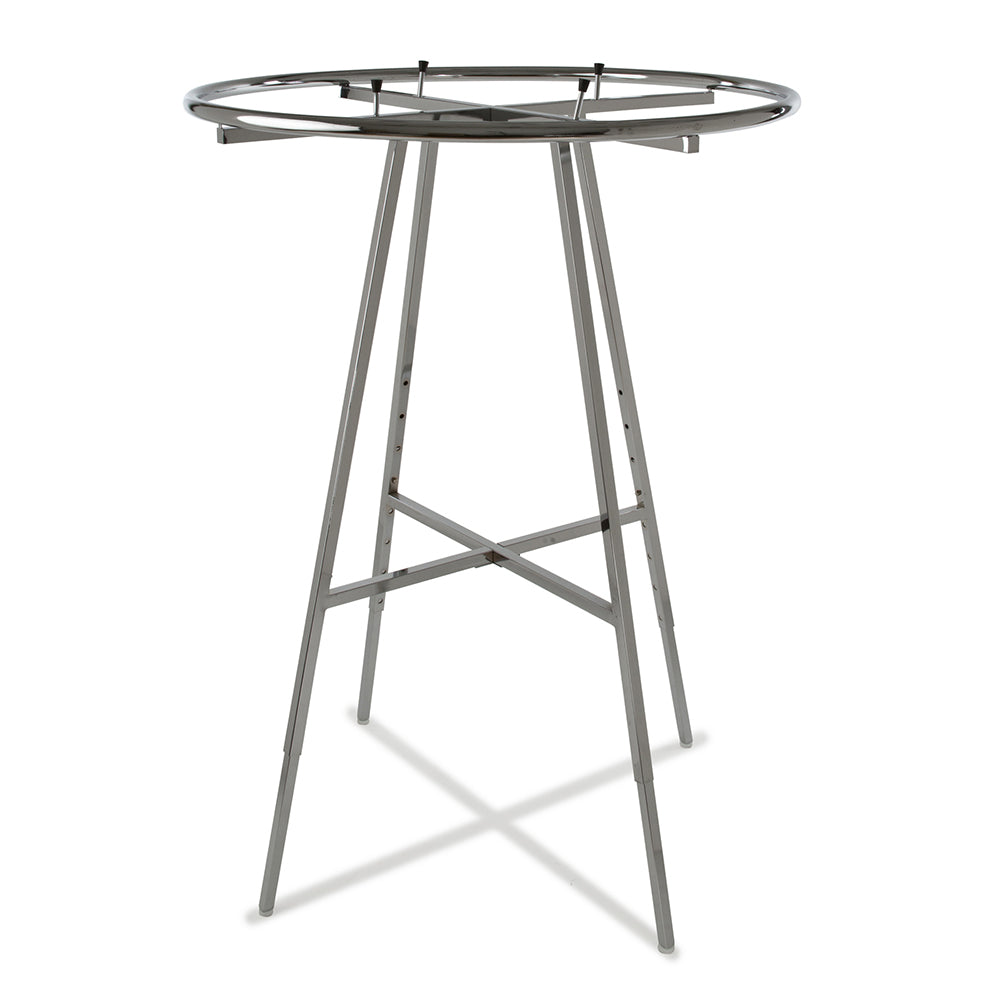 Round folding rack with 1 1/4'' round tubing hangrail, 30'', 36'', 42''