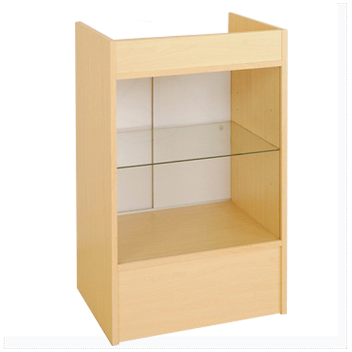 Cash register stand w/glass black, cherry, maple or white