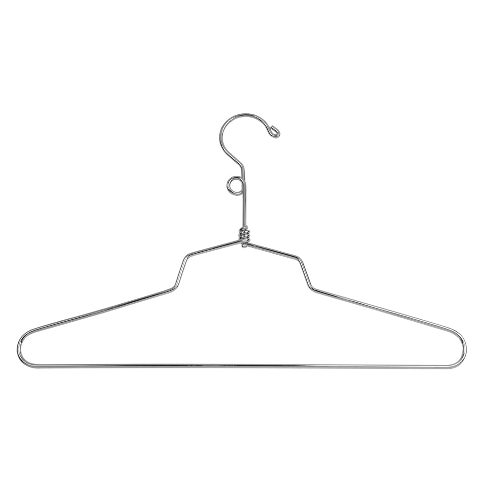 Steel chrome blouse and dress hanger with loop hook, 12'', 14'', 16'', 18'', 19'' Box of 100