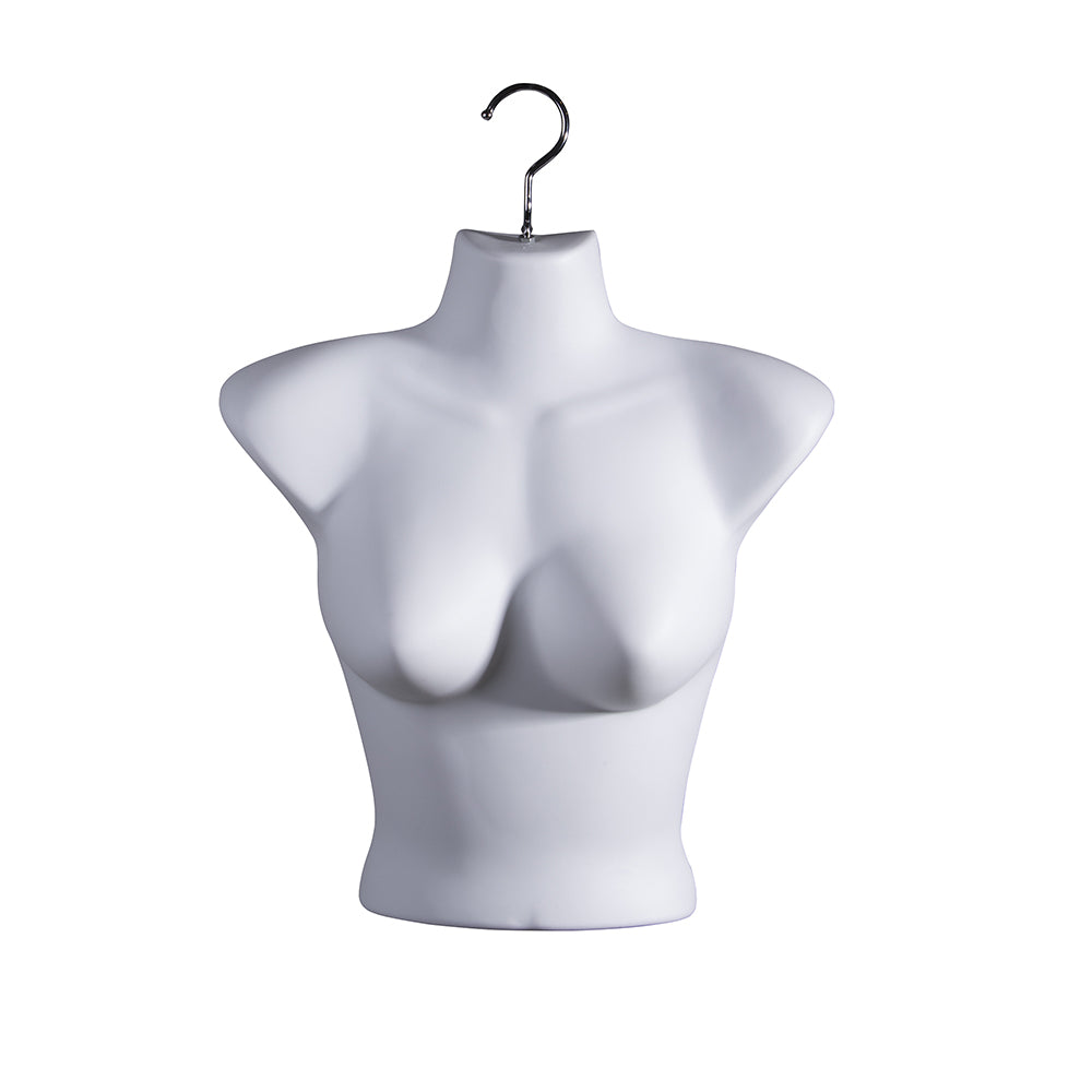 Forme torse femme, partie supérieure en styrène moulé par injection, 7''L