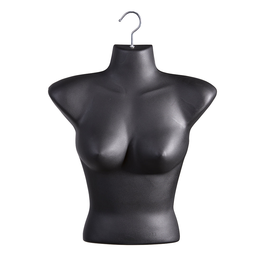 Forme torse femme, partie supérieure en styrène moulé par injection, 7''L