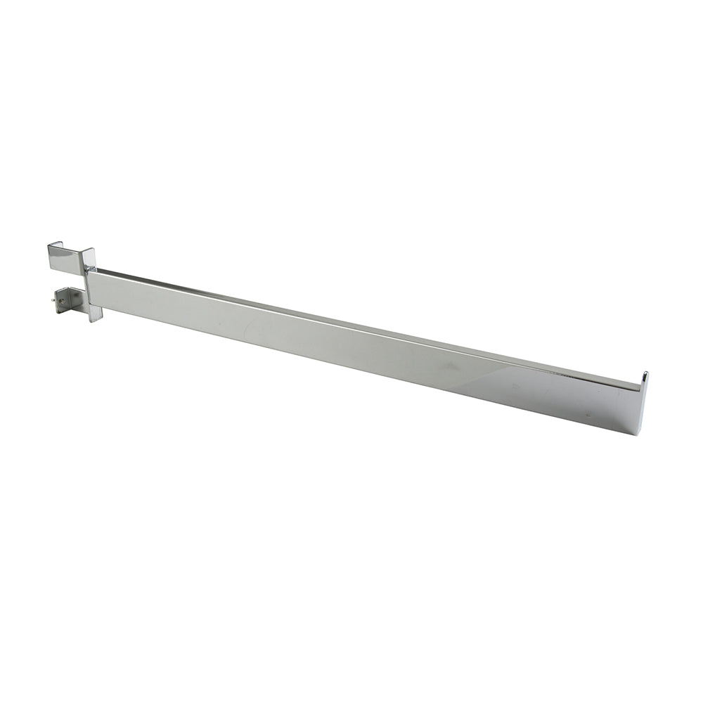 Twist-on straight arm for rectangular tubing rack, 12'', 16'', 22''