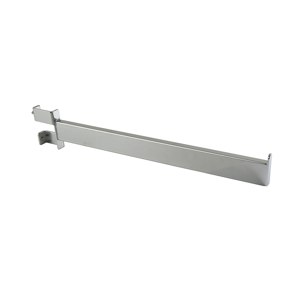 Twist-on straight arm for rectangular tubing rack, 12'', 16'', 22''