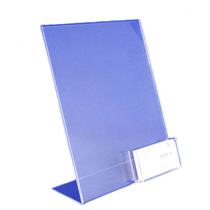 Porte-Brochures à 3 Volets En Acrylique Avec Poche Pour Cartes De Visite - 10,5x9,5x18,4 Cm - Pour Comptoir, Bureau