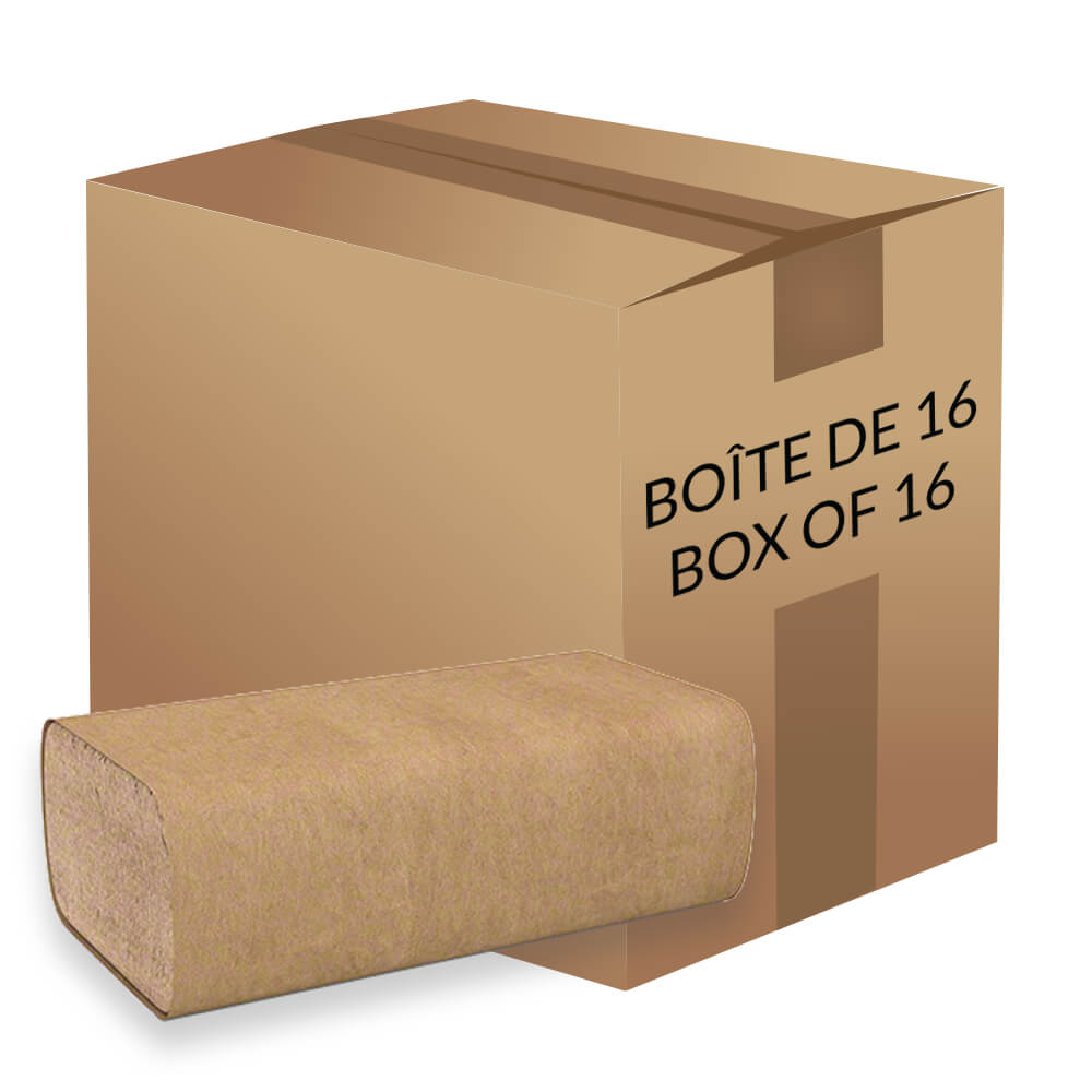 Brown paper towels (Box of 16)