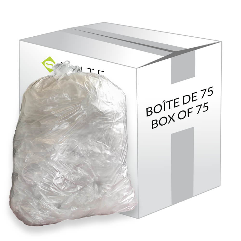 Sacs à déchets extra-fort 42'' x 48'' clair (Boîte de 75)