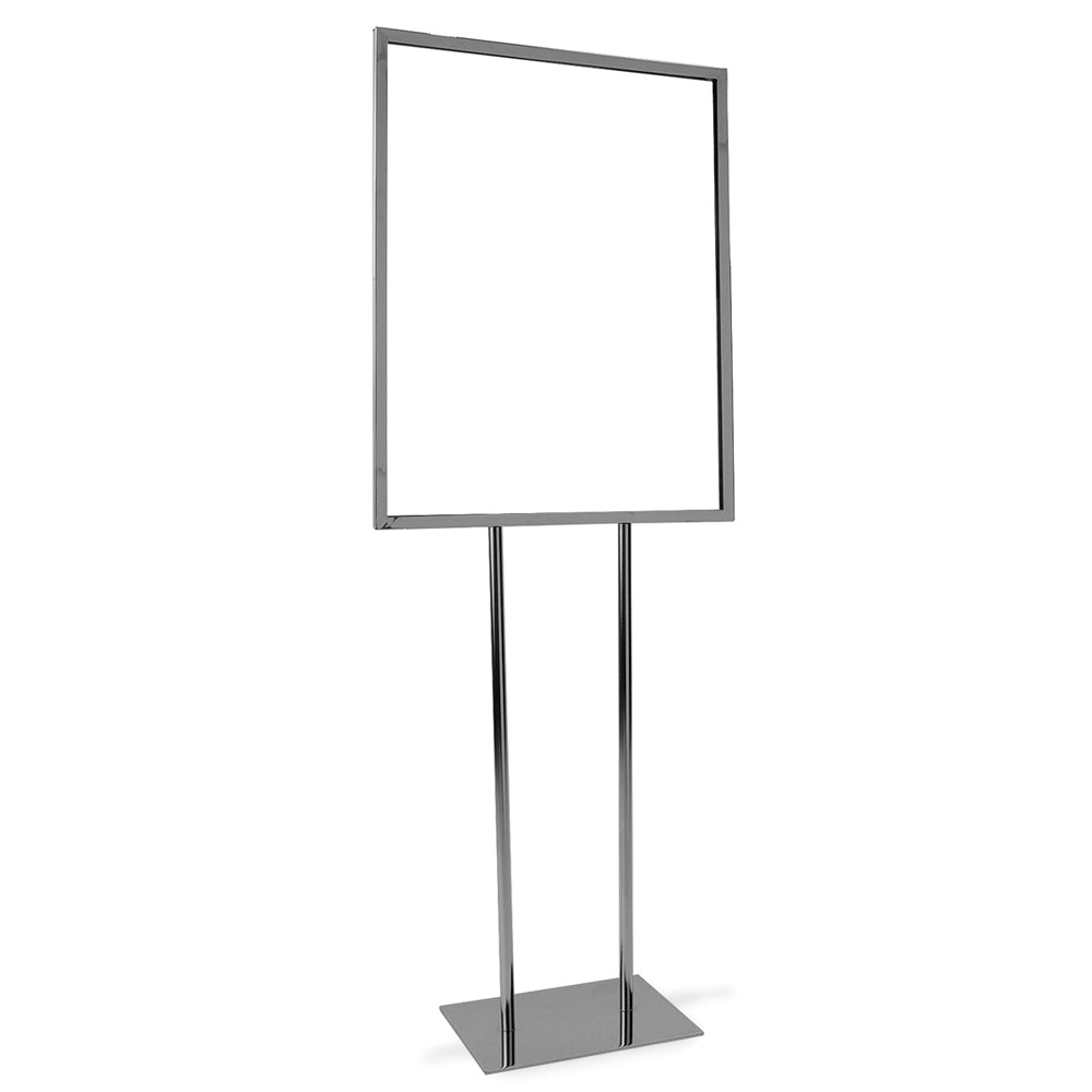 Single bulletin sign holder 60''H for signs 22''W x 28''H, flat base 10'' x 14''