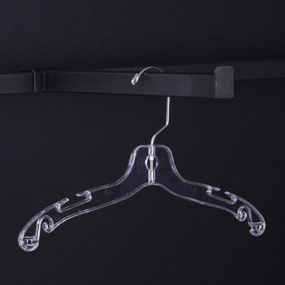 Hanger with slots and a swivel metal hook Box of 100