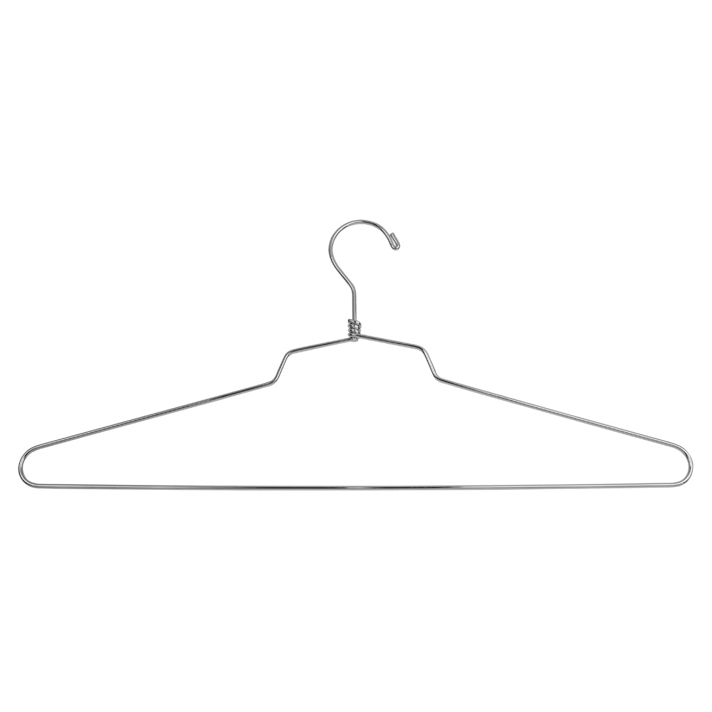 Steel chrome blouse and dress hanger with regular hook, 12'', 16'', 18'', 19'' Box of 100